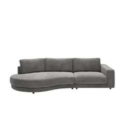 Jette Home Organisches Einzelsofa in Cord Sila ¦ grau ¦ Maße (cm): B: 330 H: 85 T: 166.0