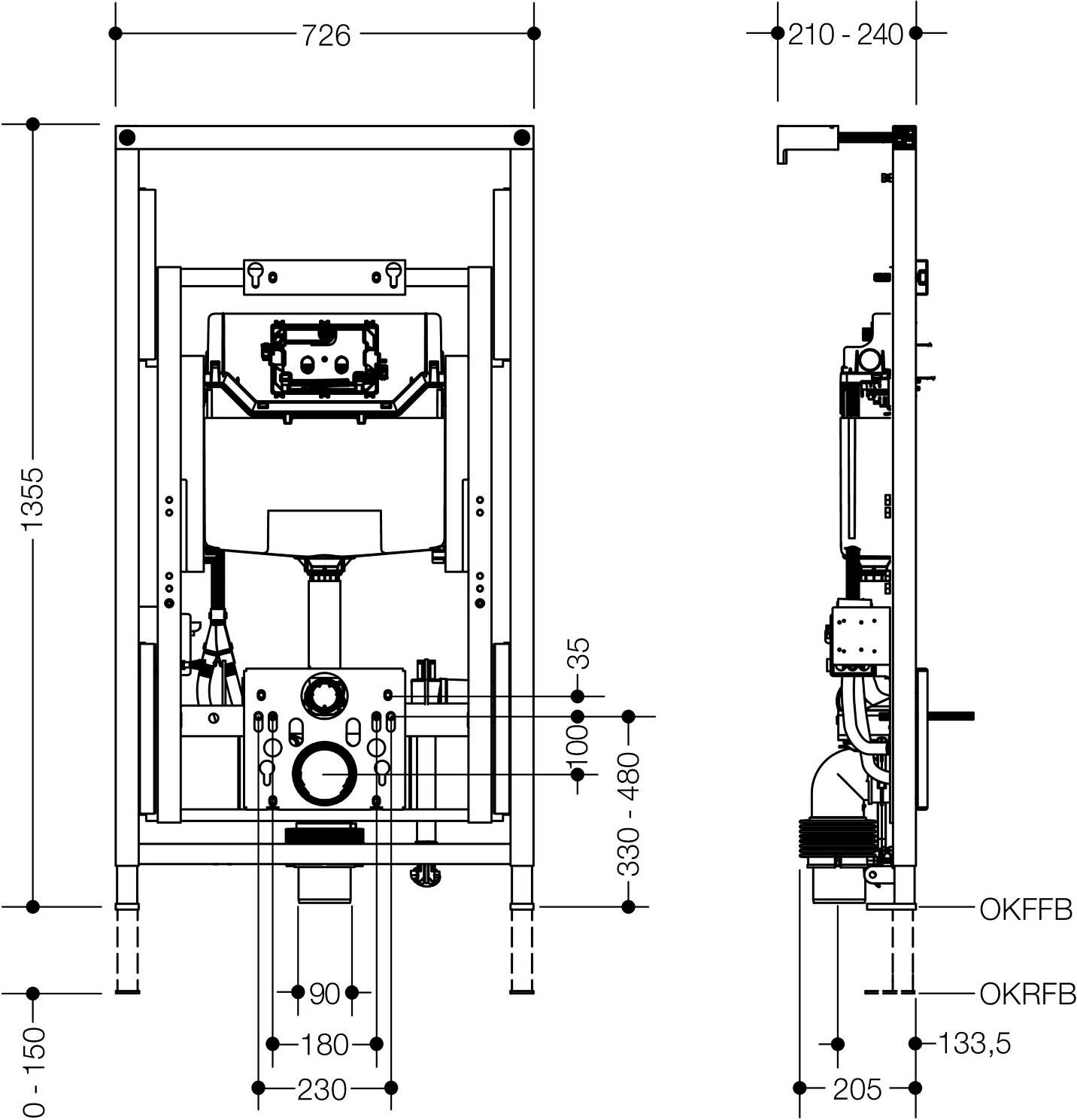 HEWI S 50 Vorwandinstallation WC I, Montagezubehör, S50.02.01000,