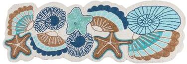 Saro "Beaded Coastal Table Runner - Hand-Beaded Shell & Starfish Design for Beach House Dining & Summer Entertaining - 13""x36"""