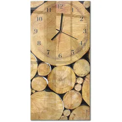 WANDUHR aus Glas 30x60 cm - Holz