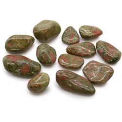 Bag of 12 Medium African Tumble Stones - Unakite