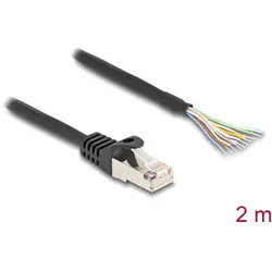 DeLOCK Kabel RJ50 Stecker zu offenen Kabelenden S/FTP 2 m schwarz