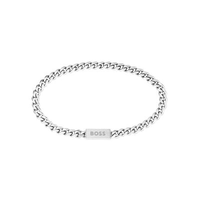 Armkette BOSS "CHAIN FOR HIM" Gr. M, silber (edelstahlfarben), Armbänder, Herren, M, Edelstahl, Armkette