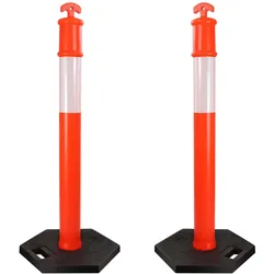 Wiltec, Absperrung, 2x Absperrpfosten 110x42x42cm Sperrpfosten mobile Absperrung Poller