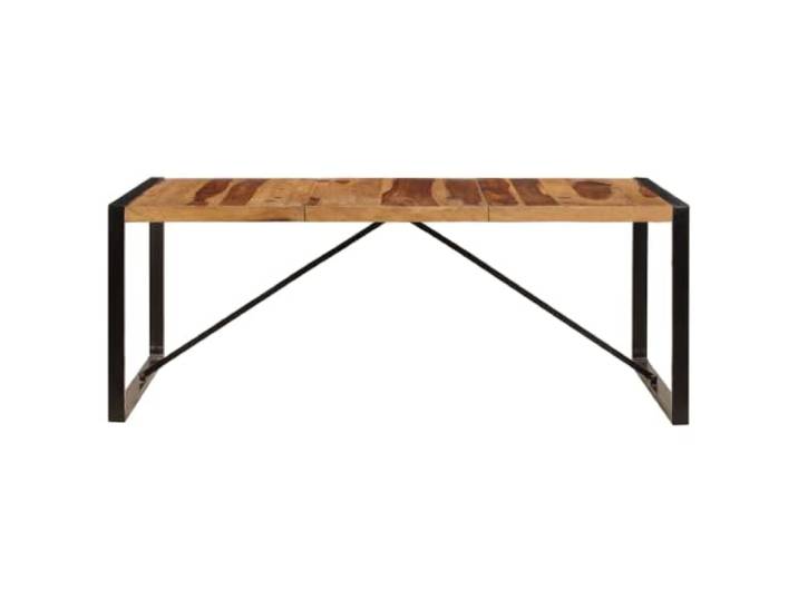HBBMGYD Esstisch, 200 x 100 x 75 cm, massives Sheeshamholz Industrieller Stil, massives Sesham-Holz, Füße aus pulverbeschichtetem Stahl, handgefertigt, einzigartige natürliche Maserung