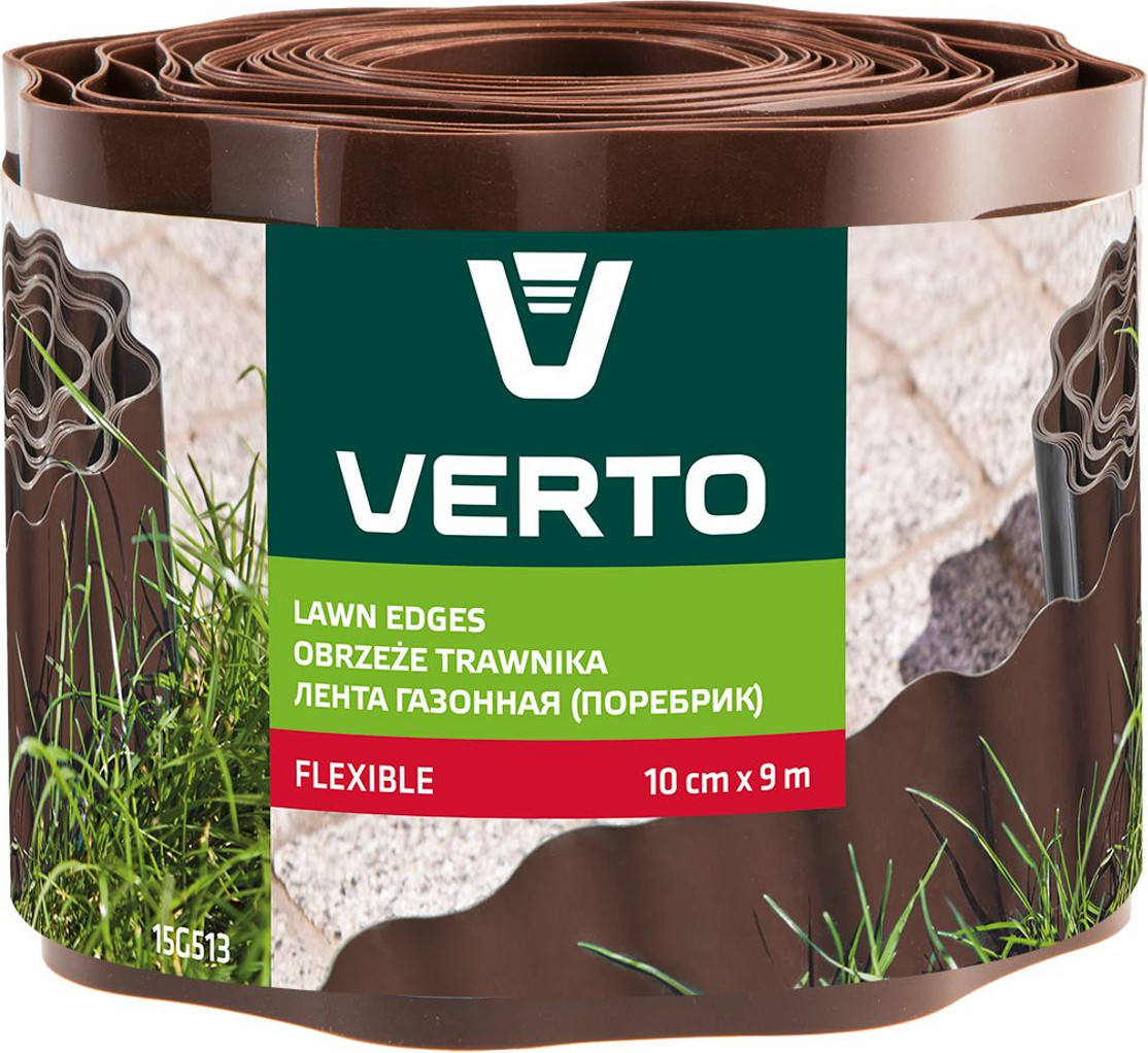 Verto randstrook voor tuin, bruin, kunststof, 9000 x 100 mm