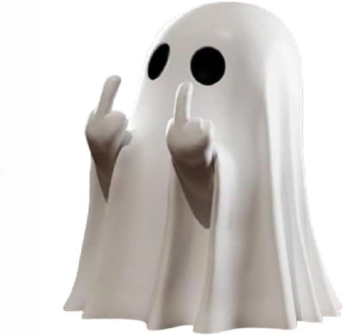 Wit Hars Spookbeeldje voor Halloween Decoratie, Hoogte: 8.5 cm