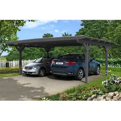 Skan Holz Carport Odenwald 640 x 541cm grau Holzcarport