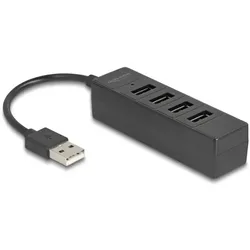 DeLOCK 64334 Schnittstellen-Hub USB 2.0 Type-A 480 Mbit/s Schwarz