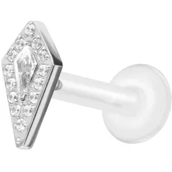 PTFE Labret mit Innengewinde + Titan-Aufsatz KRISTALLSCHILD