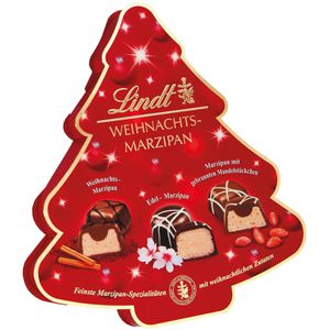 Lindt Marzipan Weihnachts-Marzipan-Selection, in 3 Sorten mit Vollmilch-& Zartbitterschokolade, 175 g
