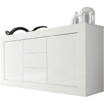 Sideboard HOME AFFAIRE "Basic", weiß (weiß hochglanz lack), B:160cm H:86cm T:43cm, Sideboards, Sideboard, Breite 160 cm, 2 Türen 3 Schubkästen