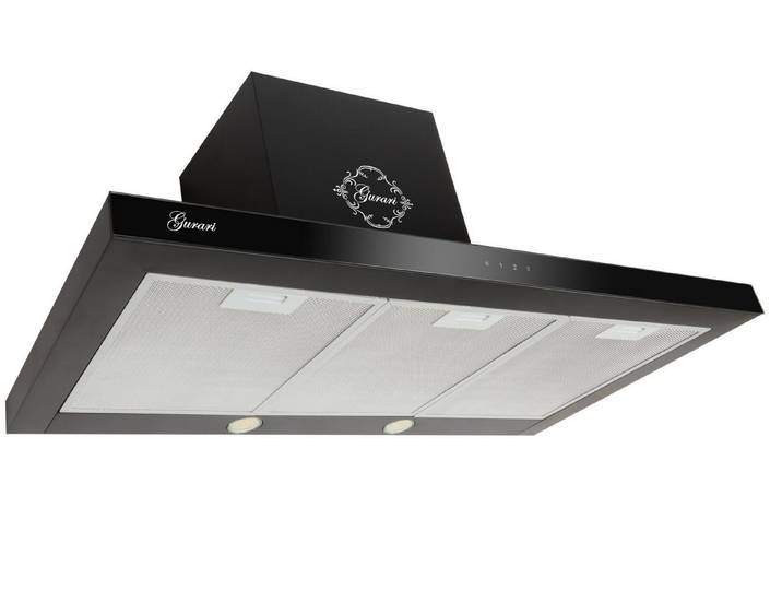 GURARI Wandhaube GCH 462 BL 9 Prime Dunstabzugshaube 90 cm, Schwarz Glas, 1000m³/h Dunstabzugshaube 90 cm, Schwarz Glas, TouchControl, 1000m³/h