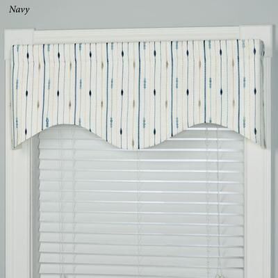 R L Fisher Inc Harstad Cornice Valance 50 x 17, 50 x 17, Navy