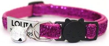 Uplift Essentials Customized Glitter Safety Collar With Personalized Engraved ID Tag hot Pink