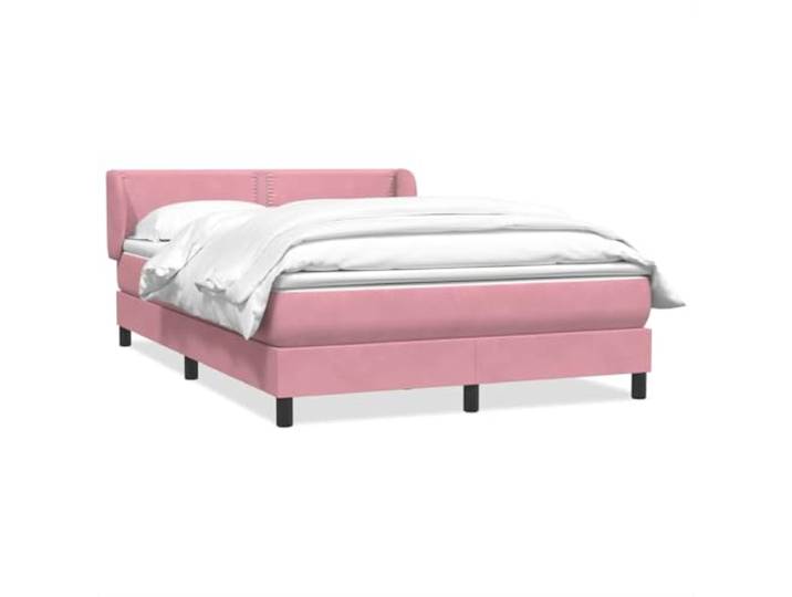 LKJephalotrop Boxspringbett 160x210 cm Samt mit Matratze Rosa Komplettes Samt Doppelbett fürs Schlafzimmer mit höhenverstellbarem Kopfteil, Taschenfederkern und Bezug.