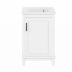 WASCHTISCH mit Unterschrank Weiß 51cm Standschrank mit Keramikbecken
