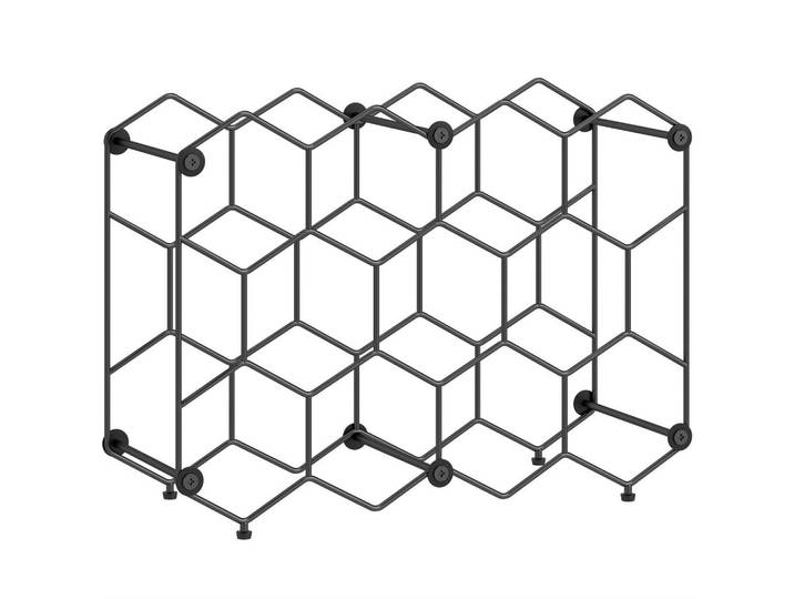 Homcom Weinregal Metall Schwarz, 15.5x31x43 cm, Wohnzimmer, Regal, Weinregal