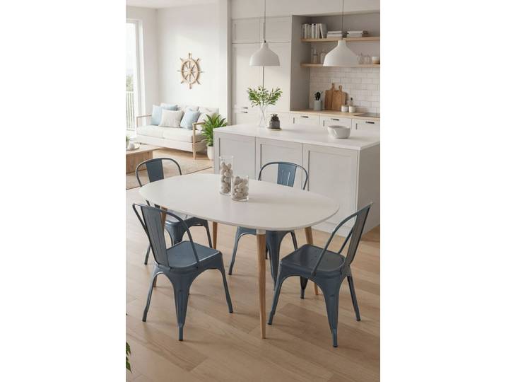 4er Set Torix Stühle - Blau Öl