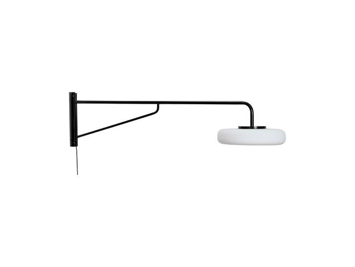 HÜBSCH - Applique déportée Sway - Noir - Verre opalin