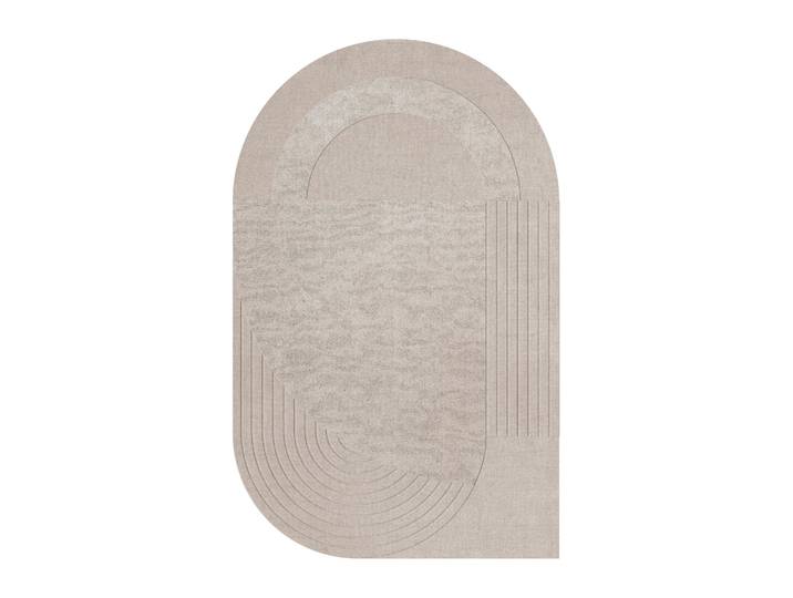 Layered Tapis en laine Circular 180x270 cm Light oatmeal
