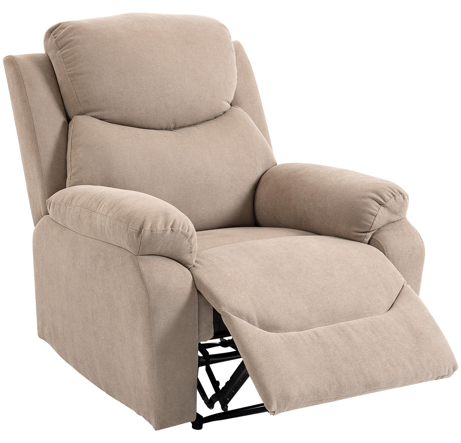 MH Handel GmbH Moderne Relaxfauteuil met Voetensteun in Beige Linnenlook Stof