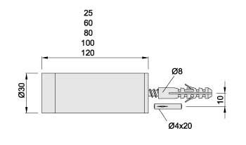 Wandpuffer KWS 2070, Aluminium 207082