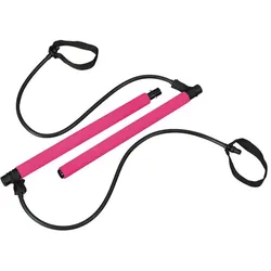 Relaxdays Pilates Stange mit Widerstandsbändern Pink,Schwarz