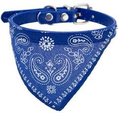 Uplifted Finds Adjustable Cute Printed Triangular Bandana Cat And Puppy Scarf Collar blue