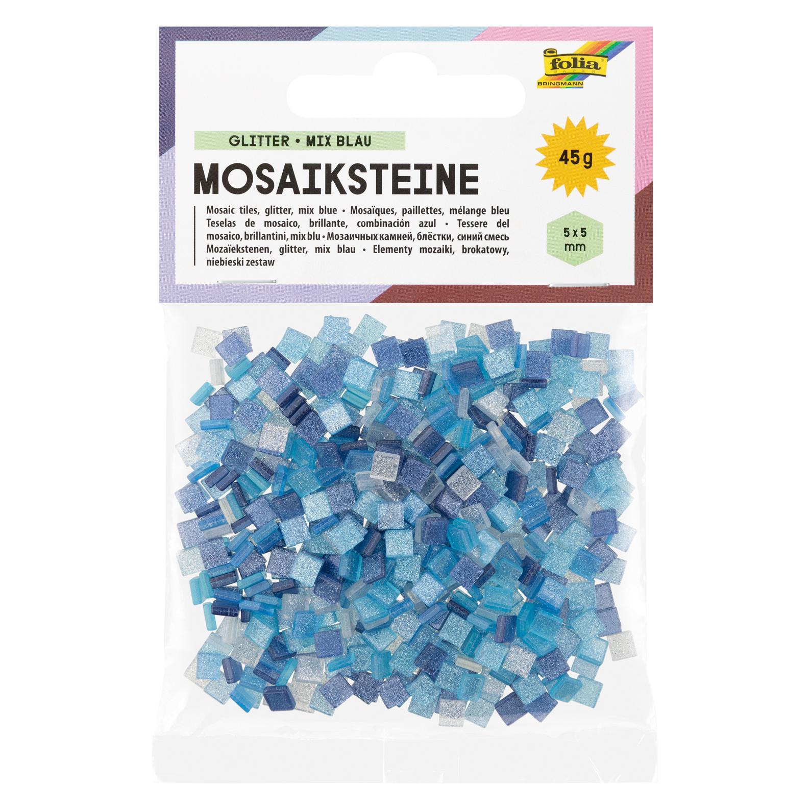 Koopman Mosaik aus Glitzersteinen 5x5mm blau (54620907)