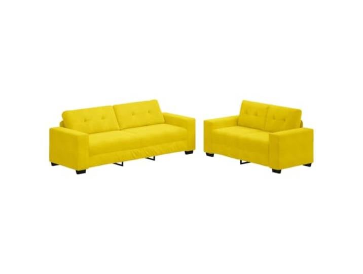 Makastle Sofa Couch 2er Set Gelb Samt