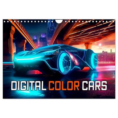 Digital Color Cars (Wandkalender 2027 DIN A4 quer), CALVENDO Monatskalender