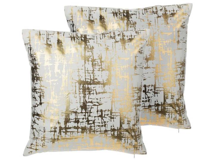 Lot de 2 coussin décoratifs en tissu doré 45x12cm