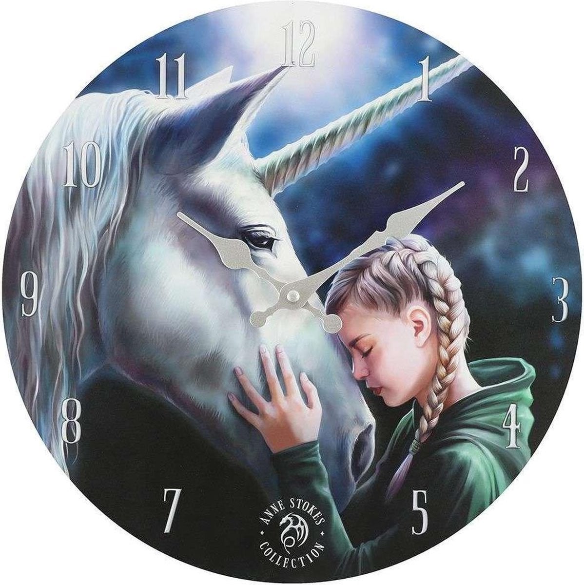 Anne Stokes Wandklok The Wish Multicolour