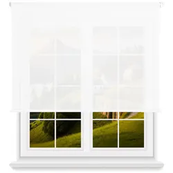 WellHome - Lichtdurchlässiges Polyester-Rollo 130 x 180 cm (Breite x Höhe) weiß