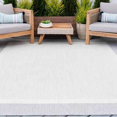 Alise Rugs Exo Coastal Border Indoor/Outdoor Area Rug