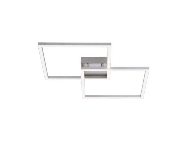 Led-Deckenleuchte Lola, Silberfarben, Metall, Kunststoff, Uni, quadratisch, 63x8.5x63 cm, Farbwechsler, Farben fixierbar, Smartphone-Steuerung, Farbtemperaturwechsler, Lampen & Leuchten, Innenbeleuchtung, Smart-Home-Lampen, Smart Home Deckenleuchten