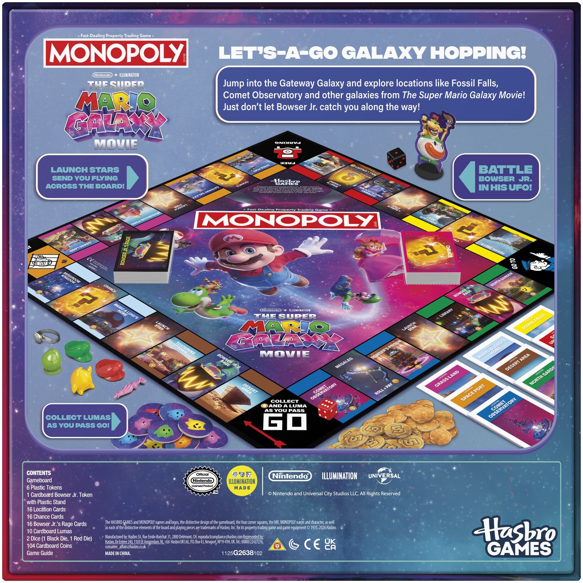 Monopoly The Super Mario Galaxy Movie Edition Board Game for Families, Ages 8+, by Hasbro