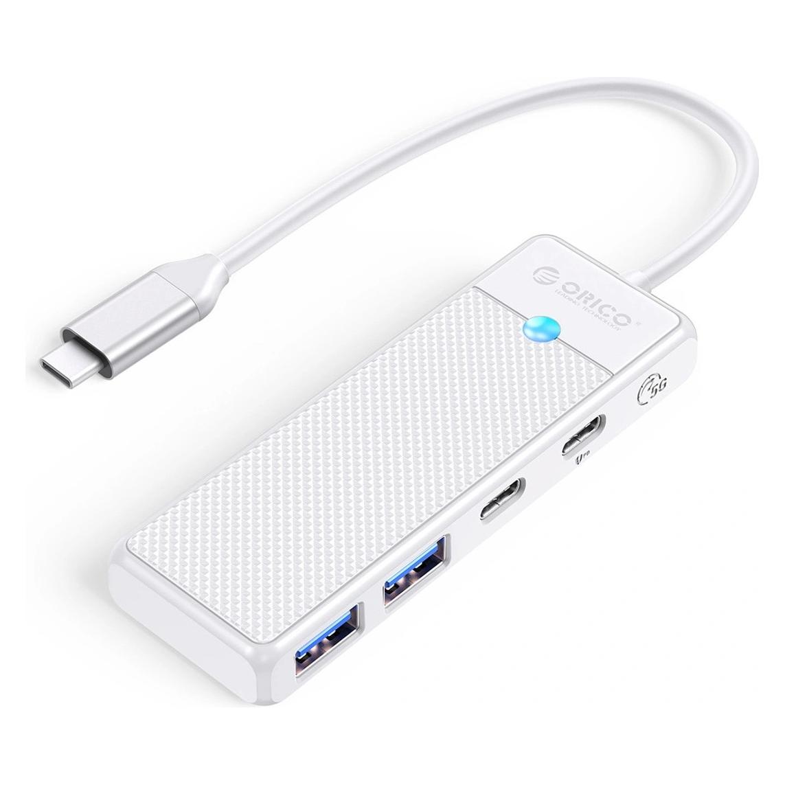 Orico PAPW2AC-C3 bílá / USB hub / 2x USB-A 3.0 / 1x USB-C 3.0 / PD 100W / kabel 0,15 m (USB-C, 4 Ports) (72069640)