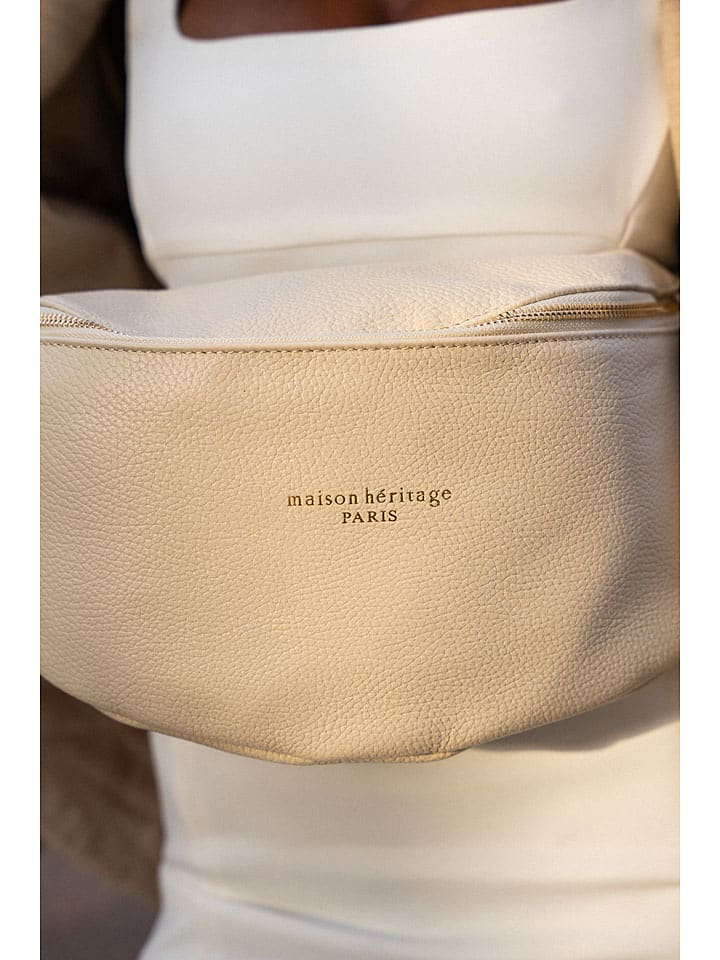 maison héritage PARIS Leder-Umhängetasche "Rachel" in Beige - (B)34 x (H)17 cm - onesize