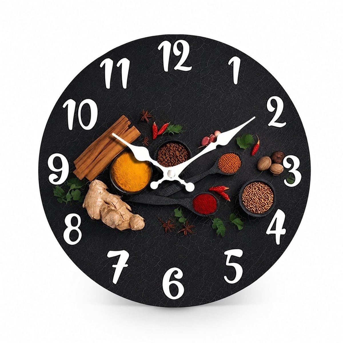 PolkaHome Moderne Wandklok met Geruisloos Uurwerk in Zwart - Diameter: 30 cm