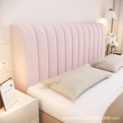 Evergreen Home Goods Luxury Velvet Bed Headboard Cover, All Inclusive Soft Thick Dust Protector, Solid Color Bedside Back Panel For Home Room pink 190x70x25cm