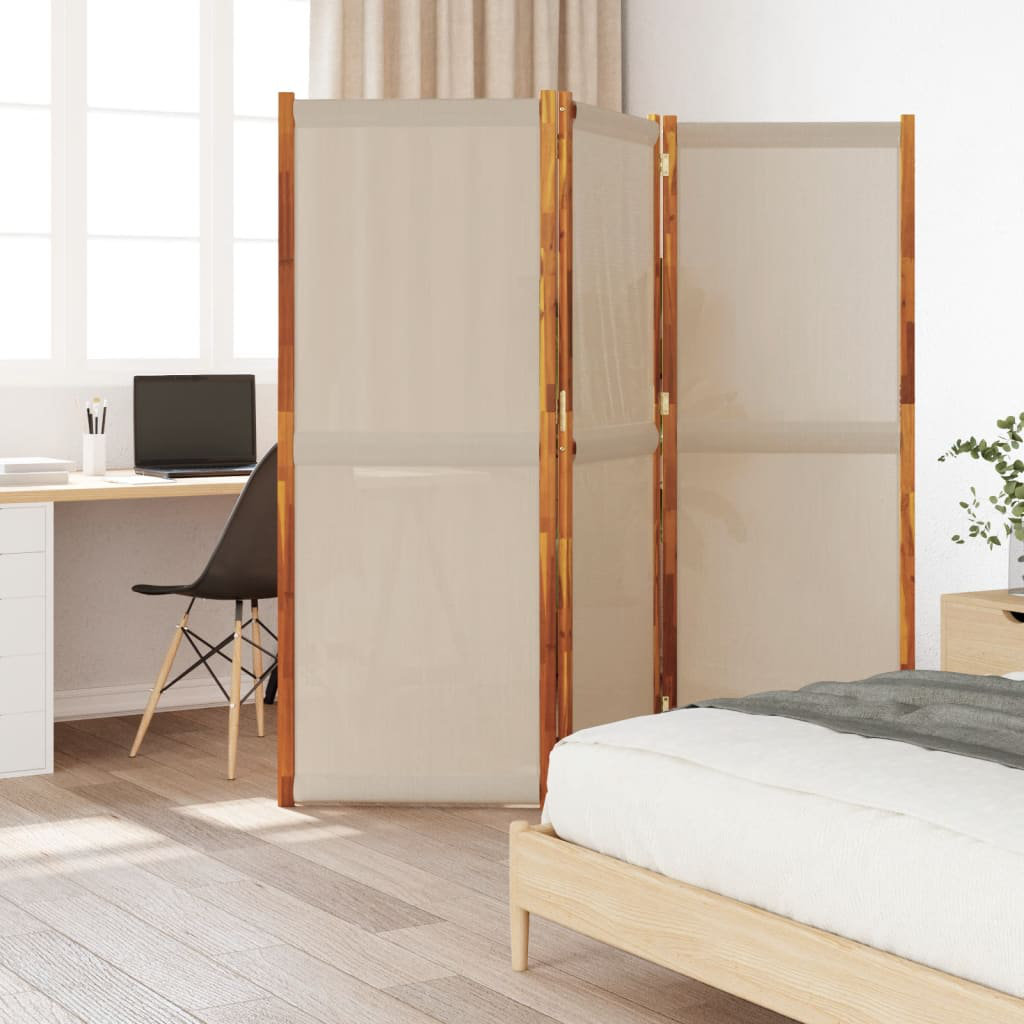 Alpen Home Metts 457.2cm H Solid Wood Folding Room Divider Taupe 180cm H x 210cm W