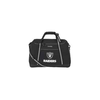 Sporttasche TRAVELITE "travelite x NFL Duffle Bag 2in1", Gr. B/H/T: 57cm x 35cm x 28cm, schwarz (las vegas raiders), Textil, Taschen Sporttasche, Unisex Tasche, als Rucksack nutzbar, Schuhfach und Aufsteckfunktion