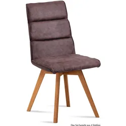 ESSZIMMERSTUHL (4er-Set) Dixie 47x92x60 Eiche geölt/Braun