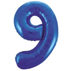Folienballon Zahl 9 blau