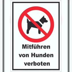 HB-Druck Mitführen von Hunden verboten Aufkleber A0 (841x1189mm)