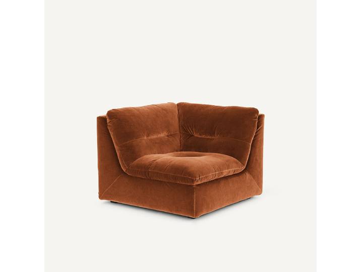 AM.PM Angle 90° modulable en velours, GIULIANO Angle réversible Marron Caramel