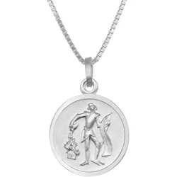 trendor 41450 Halskette mit St. Florian Anhänger Ø 16 mm 925 Silber, 50 cm