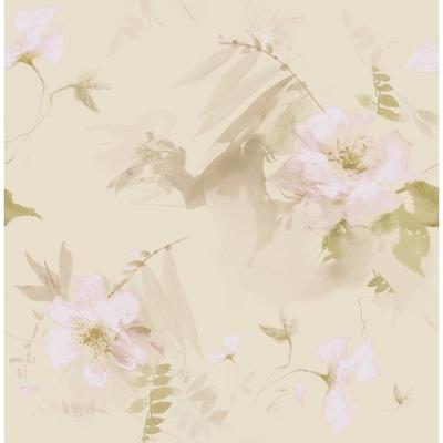 Seabrook Designs Agathe Floral Silhouette Unpasted Wallpaper